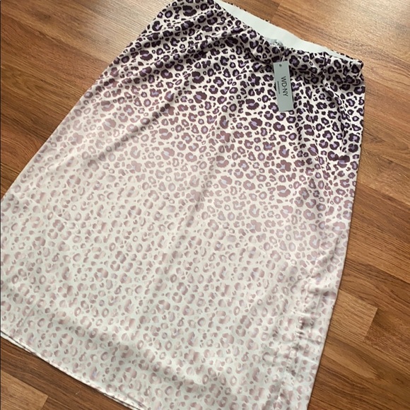 WD.NY pink leopard satin maxi skirt, M - Picture 3 of 7